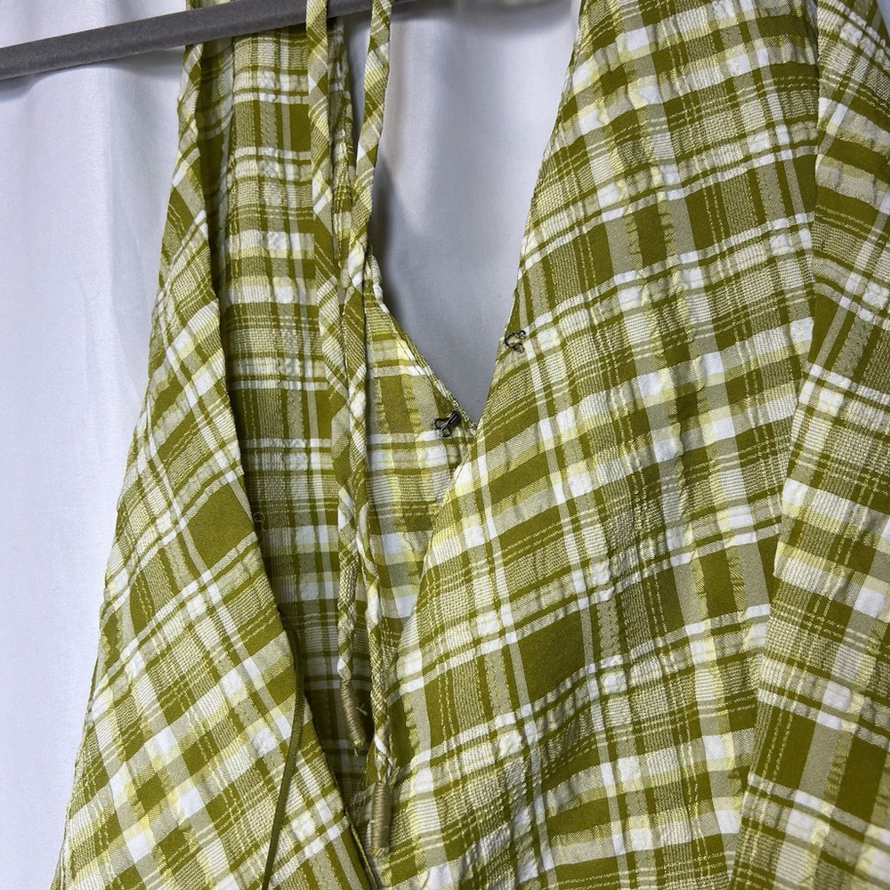 Free People Women’s Traymore Plaid Set S Green Crop Top Ruffle Skirt Festival - Picture 8 of 13